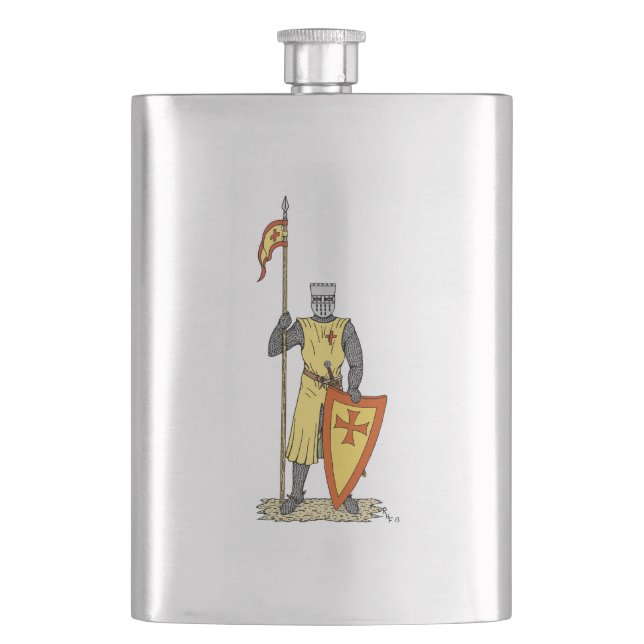 Mittelalter Ritter Anfang des 13. Jahrhunderts Flachmann (Vorderseite)