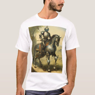 Mittelalter Ritter auf dem Warpor T-Shirt