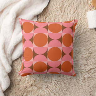 Mittelalter Rosa Orange Kreise und Halbkreise  Kissen