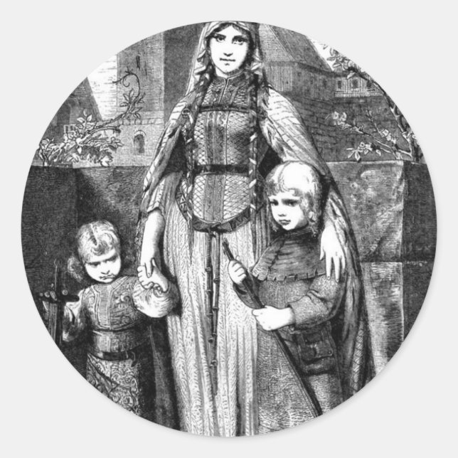 Mittelalter Runder Aufkleber (Vorderseite)