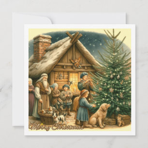 Mittelalter Rustikale Weihnachtskarte