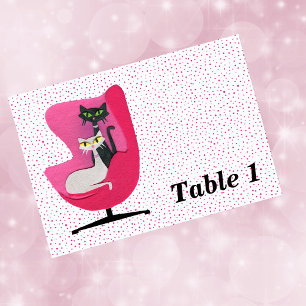 Mittelalter Stil Rosa Stuhl Mit Katzen Punkte Tischnummer