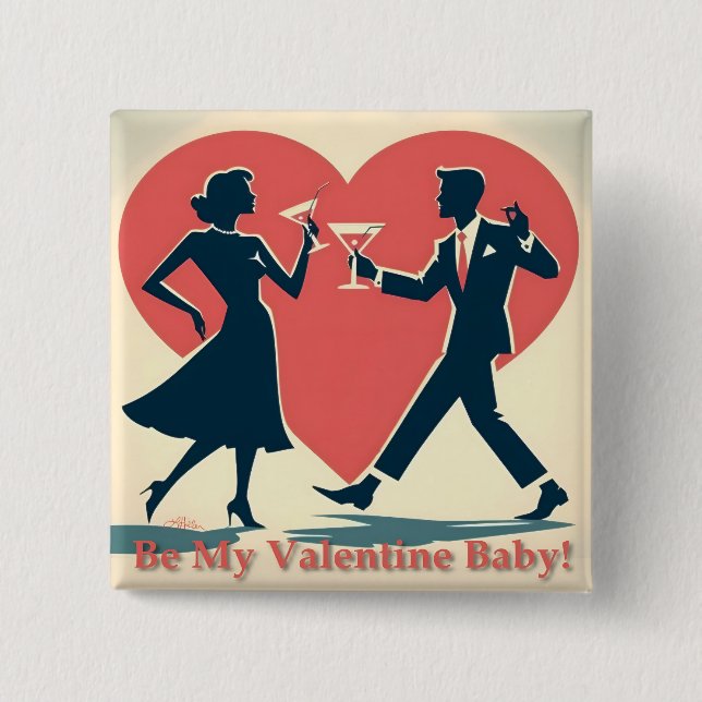 Mittelalter Valentine Angesagt Martini Tanzlein Pa Button (Vorderseite)