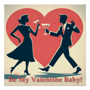Mittelalter Valentine Modernes Angesagtes Tanzpara Poster