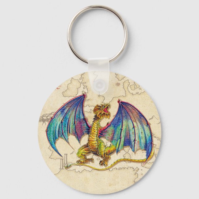 Mittelalter Wyvern Schlüsselanhänger (Vorderseite)
