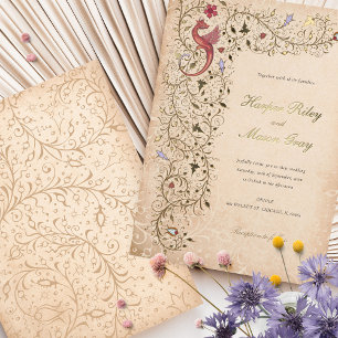 Mittelalterlich Inspiriertes Vintages Hochzeitsscr Folieneinladung