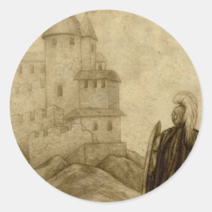 mittelalterlich runder aufkleber