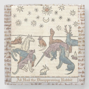 Mittelalterliche Abneigung Kaninchen Art Einhorn K Steinuntersetzer