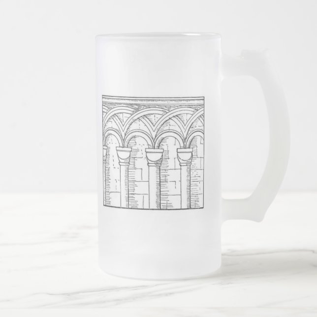 mittelalterliche Architektur Mattglas Bierglas (Rechts)