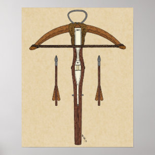 Mittelalterliche Armbrust mit Bolzen Poster