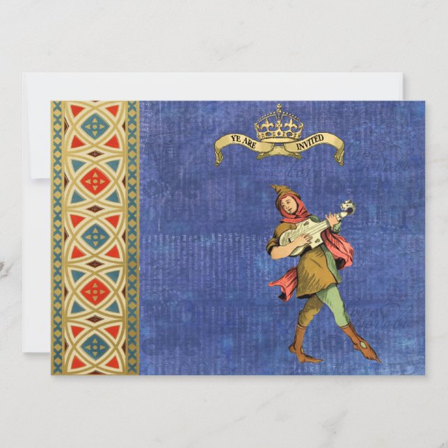 Mittelalterliche Barden-Hochzeit lädt ein Einladung (Vorderseite)