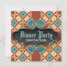 Mittelalterliche Batik Tartan Abendessen Party Ein Einladung
