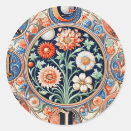 Mittelalterliche Beleuchtung Runder Aufkleber