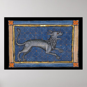Mittelalterliche Bestiary Hyena c. 1270 Poster