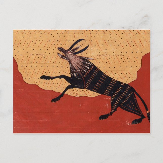 Mittelalterliche Bestie Postkarte (Vorderseite)