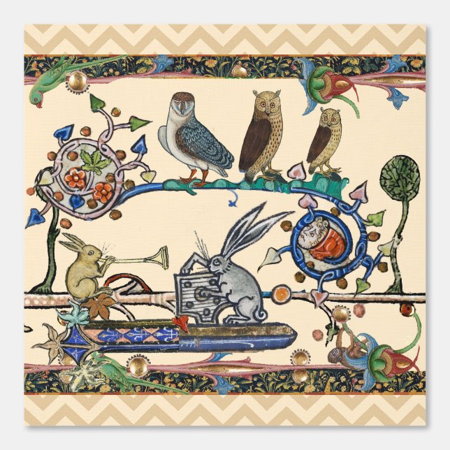 MITTELALTERLICHE BEWÄLTIGE MUSIKEILE, Hasen Tapete (Vorderseite)