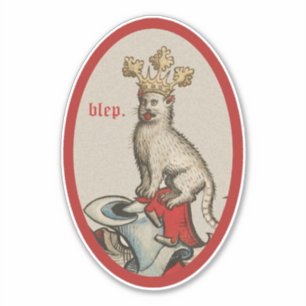 Mittelalterliche "Blep" Katze, maßgeschneidert Vin Aufkleber