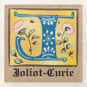 mittelalterliche blorbeleuchtete Buchstaben J Mono Glasuntersetzer