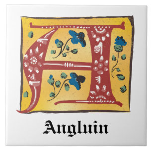 mittelalterliche blorleuchte Letter A Monogramm Fliese