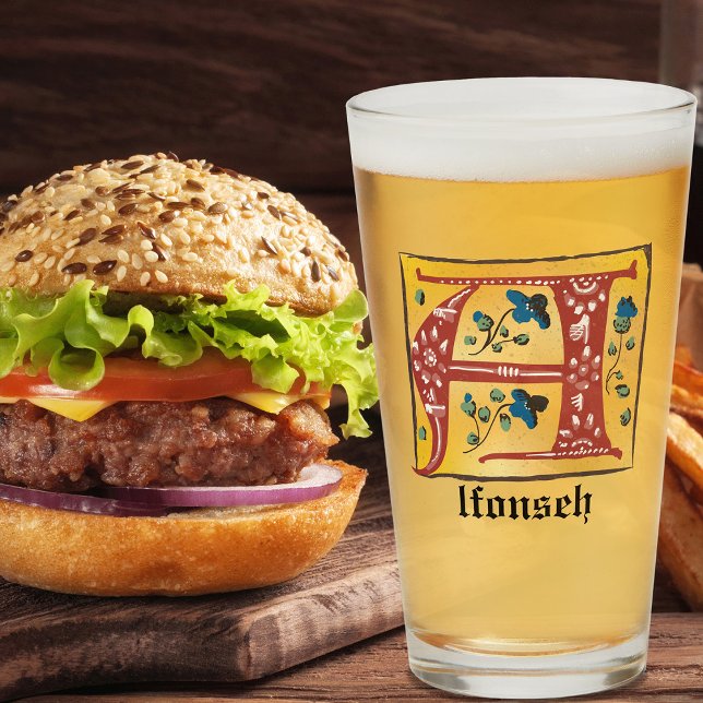 mittelalterliche blorleuchte Letter A Monogramm Glas (Von Creator hochgeladen)