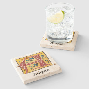 mittelalterliche blorleuchte Letter A Monogramm Steinuntersetzer