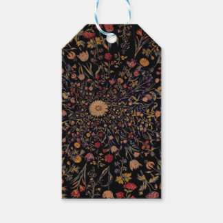 Mittelalterliche Blume auf Schwarz Geschenkanhänger