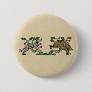 Mittelalterliche Boarenjagd Button