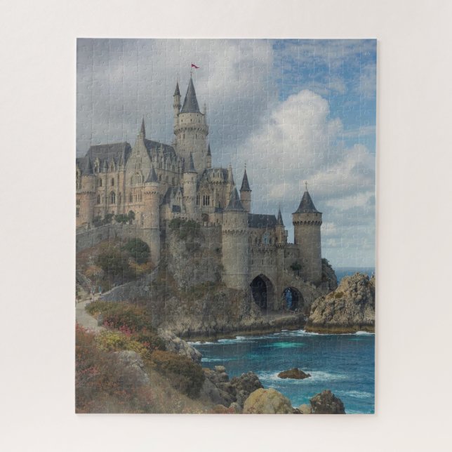 Mittelalterliche Burg am Meer Puzzle (Vertikal)
