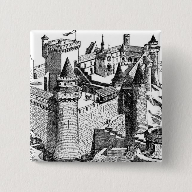 Mittelalterliche Burg Button (Vorderseite)