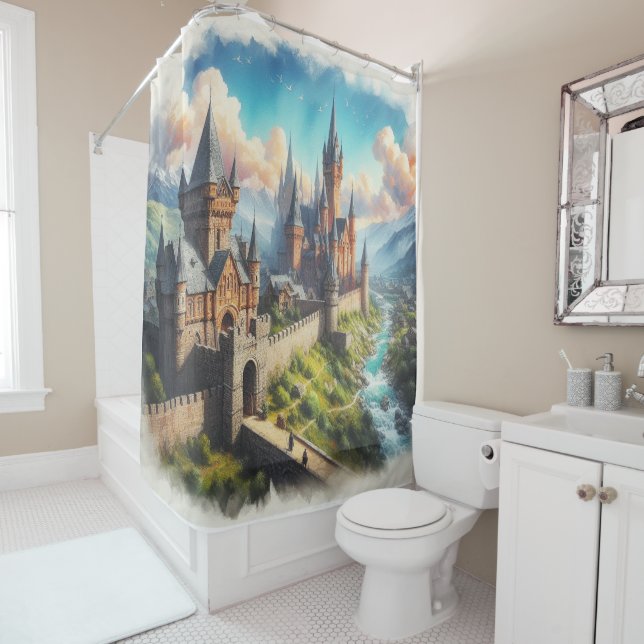 Mittelalterliche Burg im Tal des Massivs Duschvorhang (Beispiel)