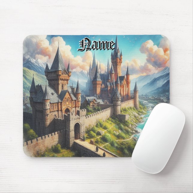 Mittelalterliche Burg im Tal des Massivs Mousepad (Mit Mouse)
