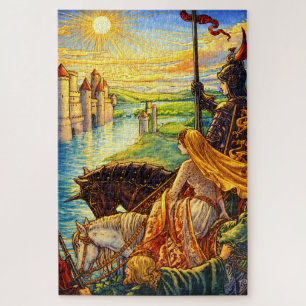 Mittelalterliche Burg, Ritter & Prinzessin Puzzle