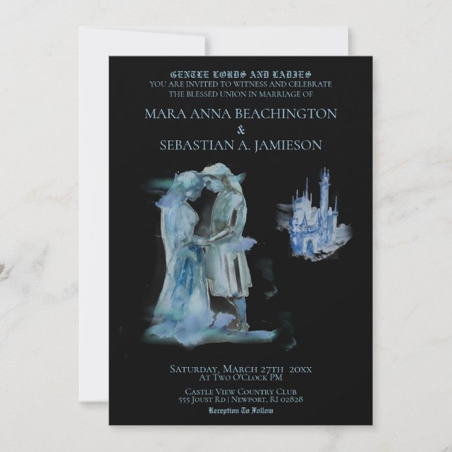 *~* Mittelalterliche Burg Schloss Couple Burg in L Einladung (Vorderseite)