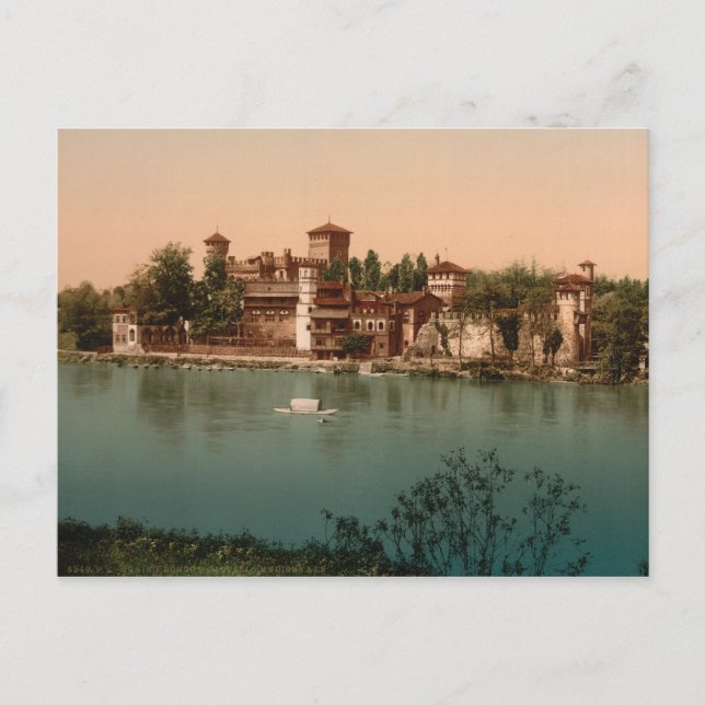 mittelalterliche Burg und Marktstadt, Turin, Itali Postkarte (Vorderseite)