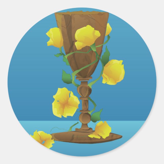 Mittelalterliche Chalice Runder Aufkleber (Vorderseite)