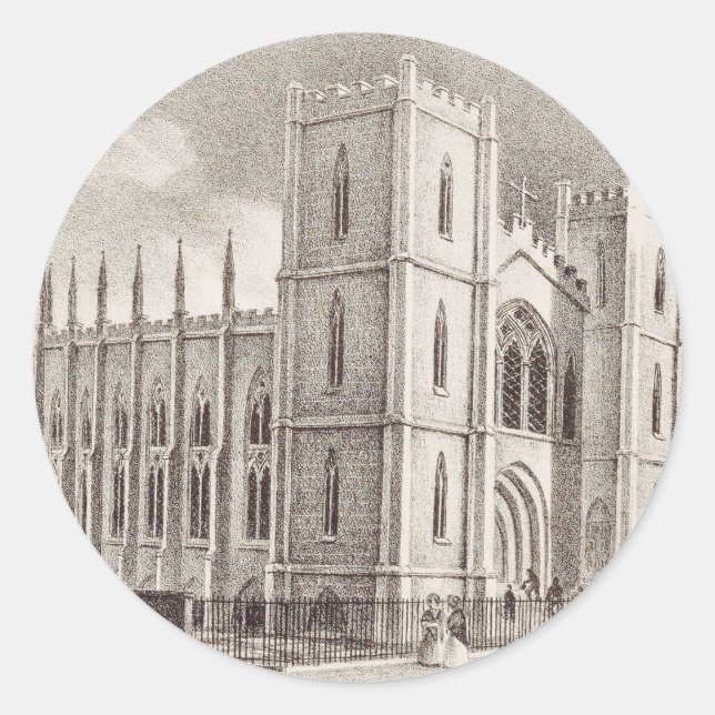 Mittelalterliche Christliche Kirche Runder Aufkleber (Vorderseite)