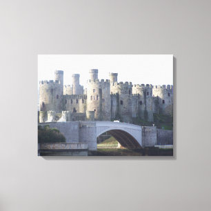 Mittelalterliche Conwy Schloss-Leinwand Leinwanddruck