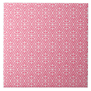Mittelalterliche Damast-Diamanten, korallenrosa un Fliese