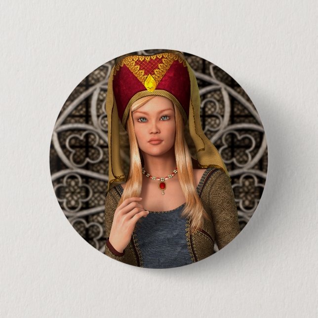 Mittelalterliche Dame Button (Vorderseite)