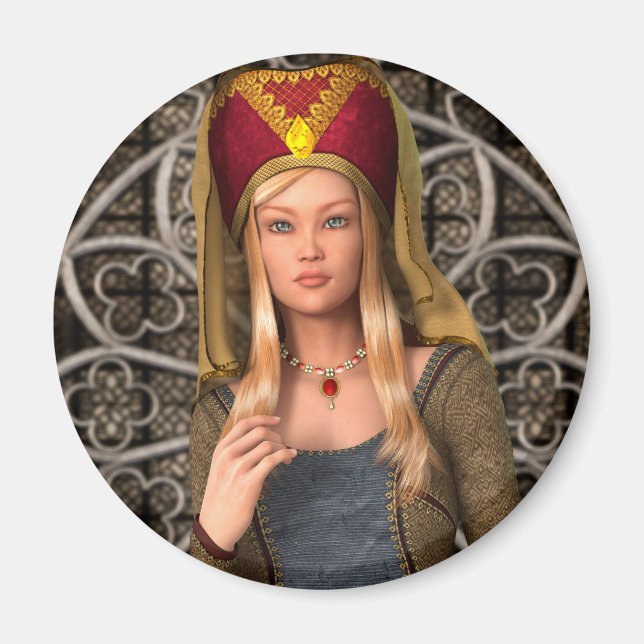 Mittelalterliche Dame Magnet (Vorne)