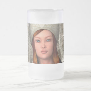 Mittelalterliche Dame Mattglas Bierglas