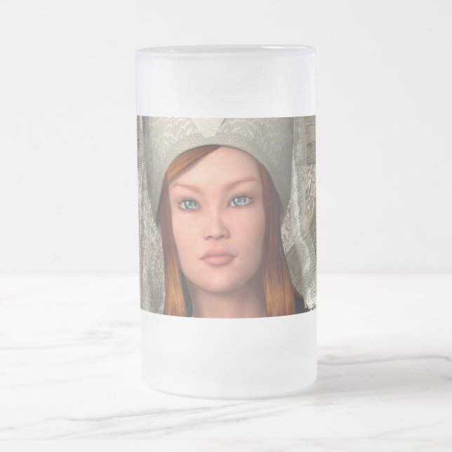 Mittelalterliche Dame Mattglas Bierglas (Mittel)