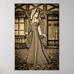 Mittelalterliche Dame Poster