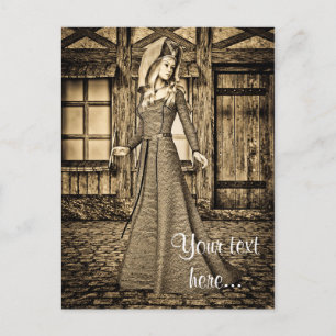 Mittelalterliche Dame Postkarte