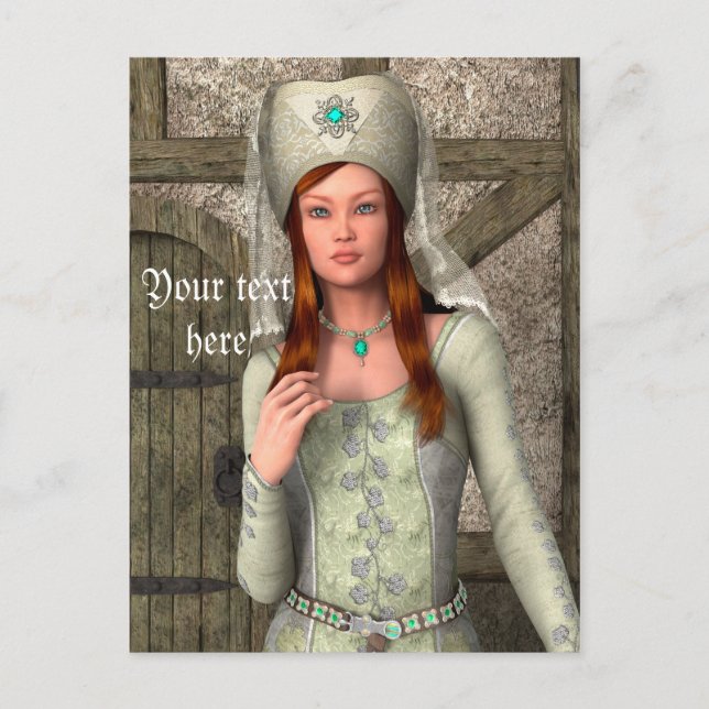 Mittelalterliche Dame Postkarte (Vorderseite)