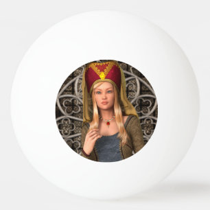 Mittelalterliche Dame Tischtennisball