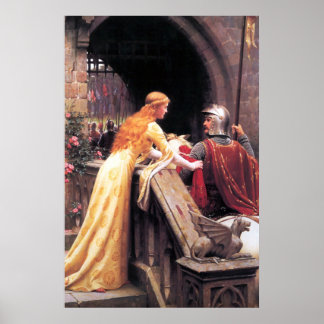 Mittelalterliche Dame und Ritter Poster