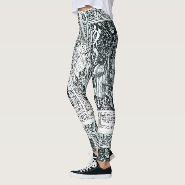 Mittelalterliche Dame und Ritterhorseback Schwarz- Leggings (Links)