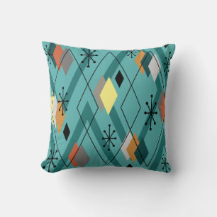 Mittelalterliche Diamanten Türkis Kissen