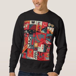 Mittelalterliche Eleganz: Nahtloses Muster Sweatshirt